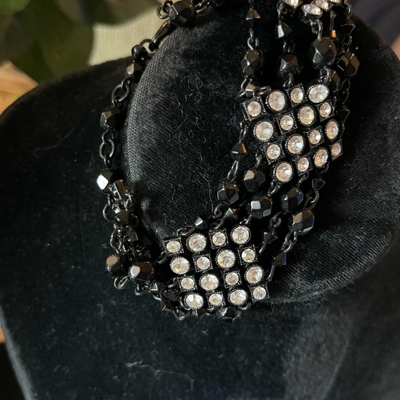 Avon Vintage Black & Crystal Rhinestone Bracelet - Picture 3 of 3